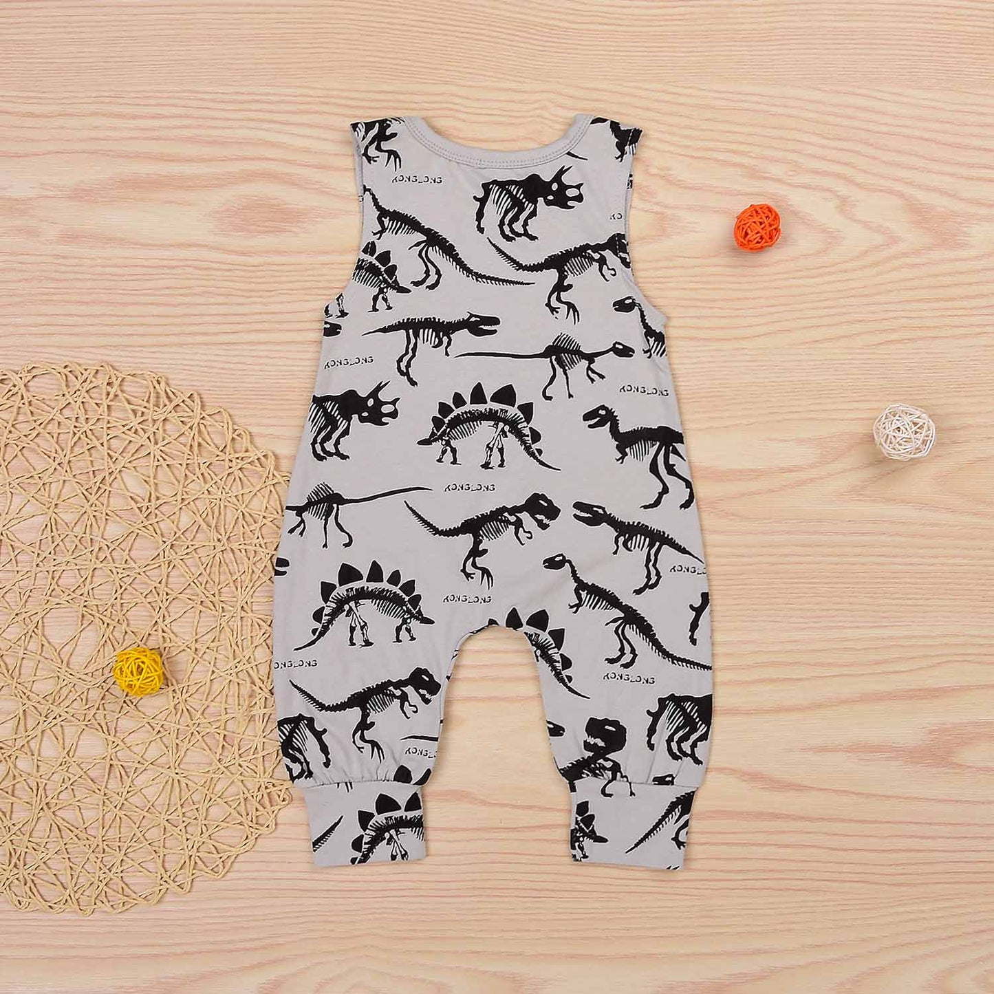 Baby Dinosaur Print Jumpsuit, zoerea.com