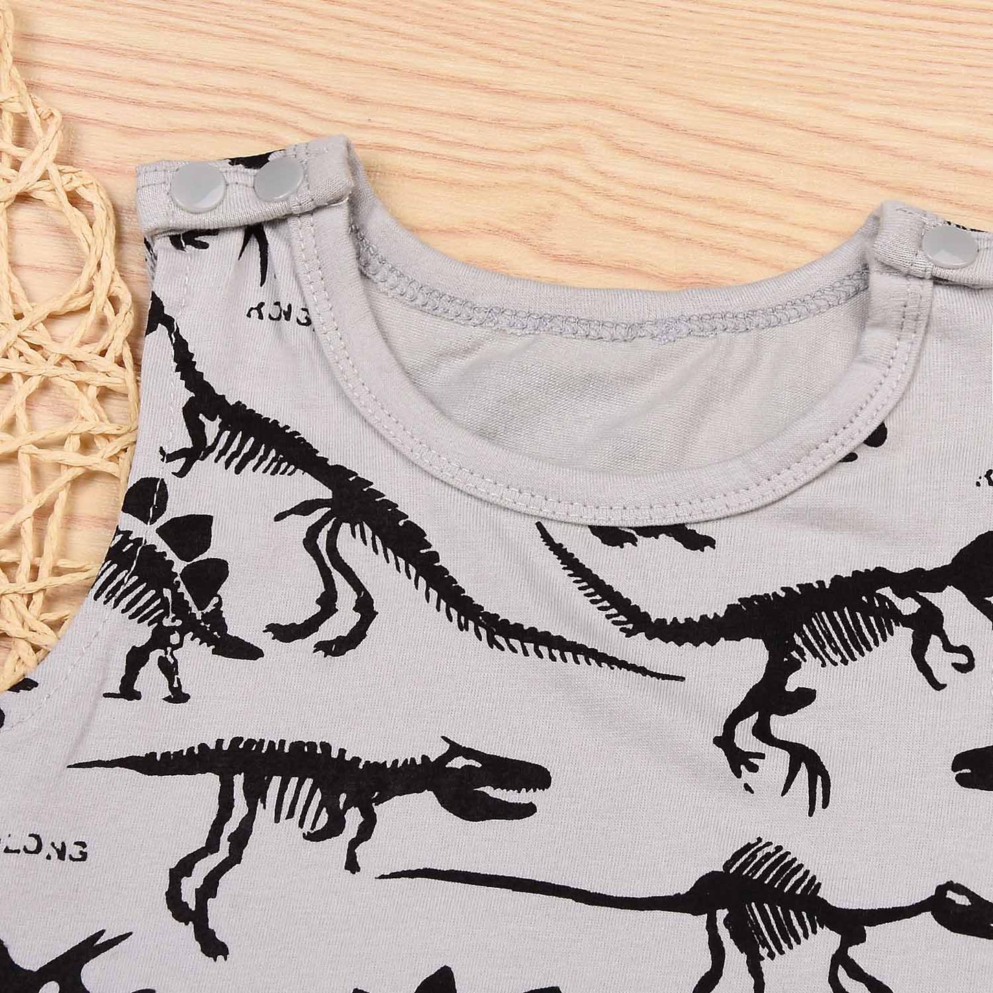 Baby Dinosaur Print Jumpsuit, zoerea.com