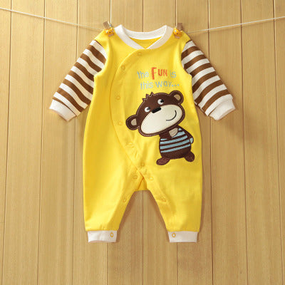 Lovely Striped Penguin Print Long-sleeve Jumpsuit, zoerea.com