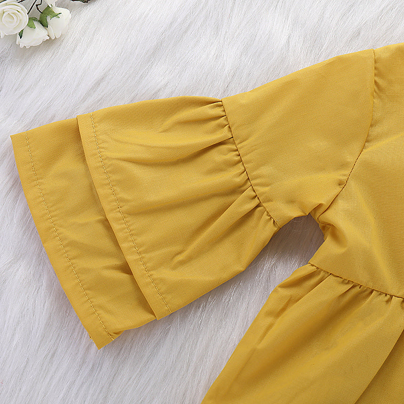 Baby Girls' Street chic Solid Color Short Sleeve Regular Clothing Set, zoerea.com