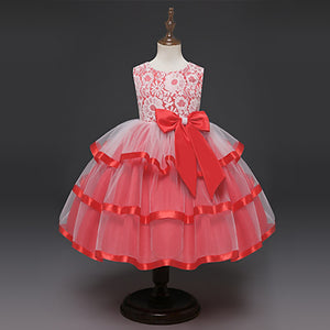 Bowknot Ruffled Lace Decor Princess Dress, zoerea.com