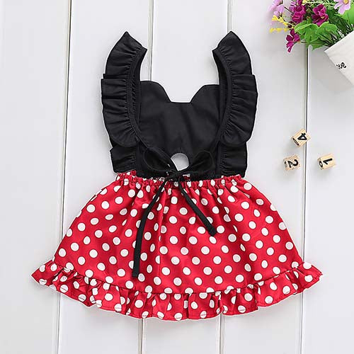 Square-neck Sleeveless Polka Dots Dress, zoerea.com