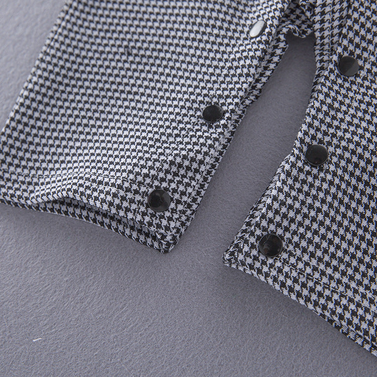 Handsome Plaid Faux-two Bow Tie Jumpsuit, zoerea.com