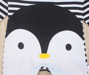 Lovely Striped Penguin Print Long-sleeve Jumpsuit, zoerea.com