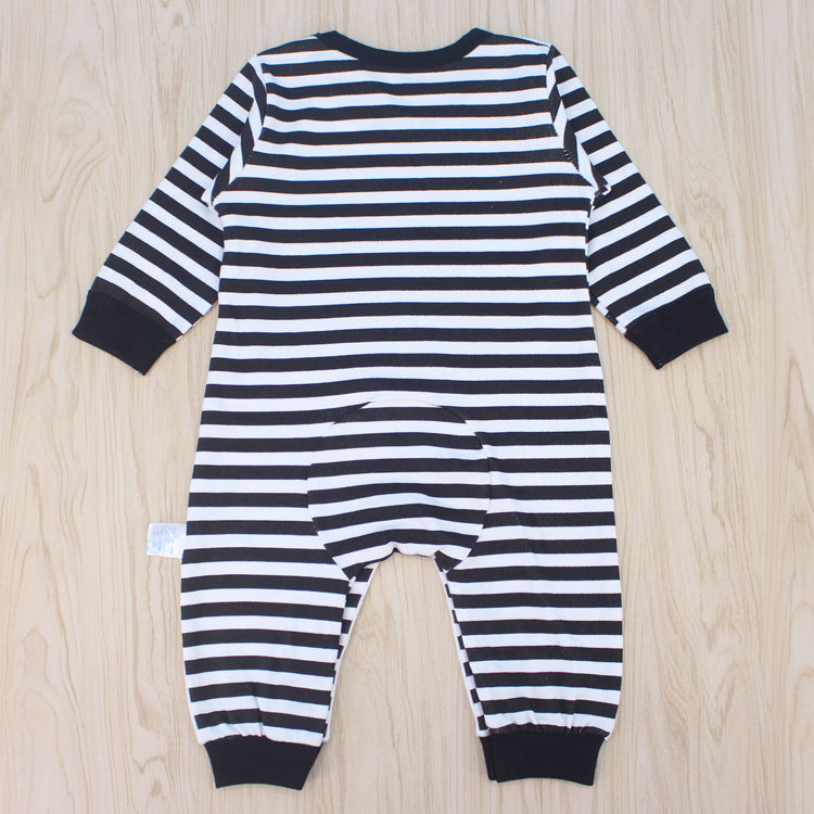 Lovely Striped Penguin Print Long-sleeve Jumpsuit, zoerea.com