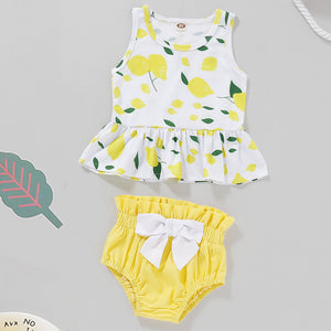 Toddler Baby Girls' Basic Daily Sleeveless Regular Clothing Set, zoerea.com