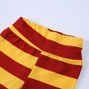3-piece Letters Print Long-sleeve Bodysuit, Stripes Pants with Hat, zoerea.com
