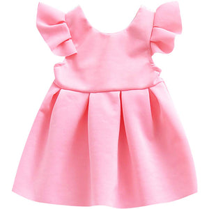 Cute Ruffled-sleeve Dress For Baby Girl, zoerea.com
