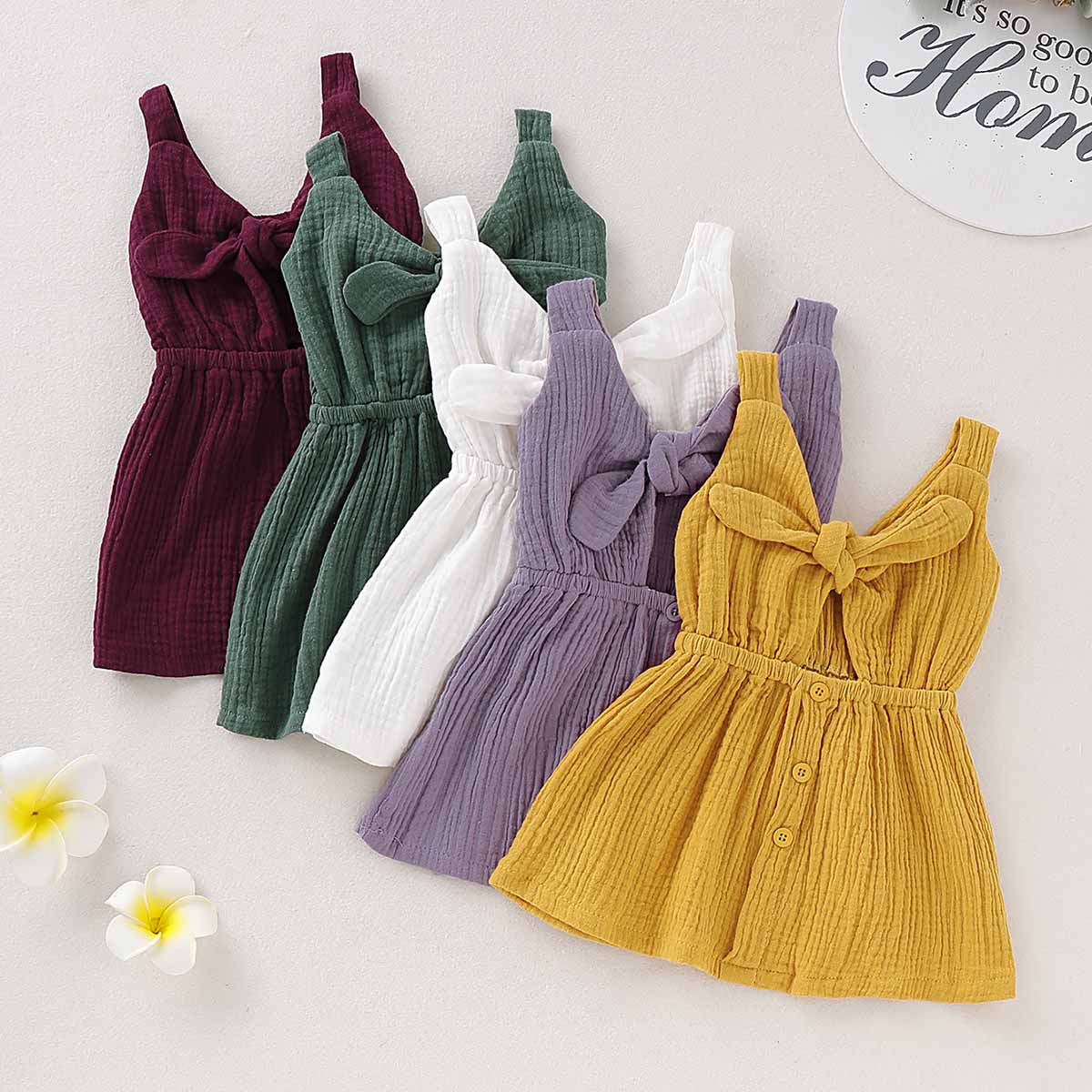 Pretty Solid Buttons Front Sleeveless Dress, zoerea.com
