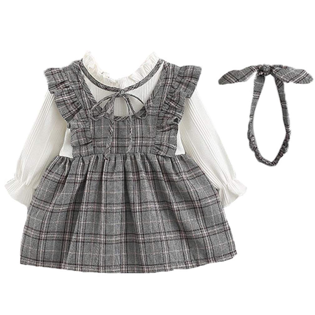 Pretty Faux-two Ruffled Plaid Dress, zoerea.com