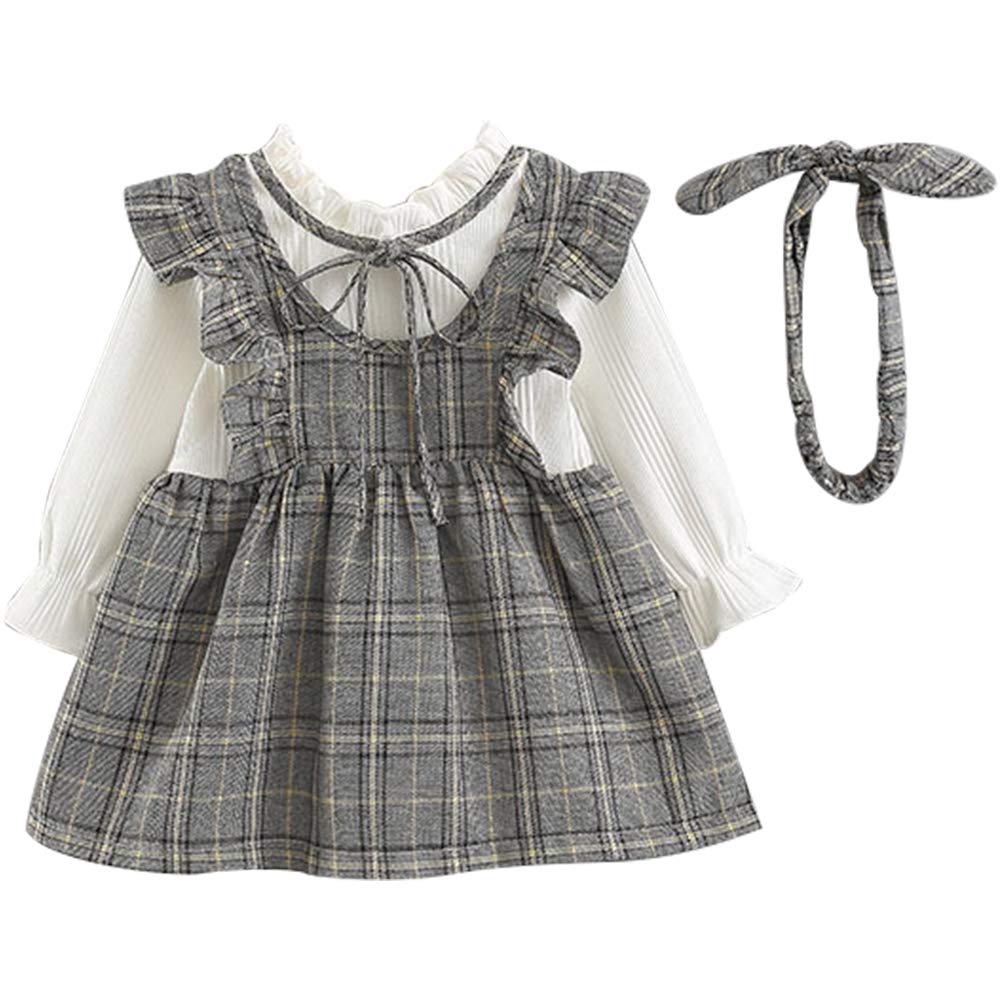 Pretty Faux-two Ruffled Plaid Dress, zoerea.com