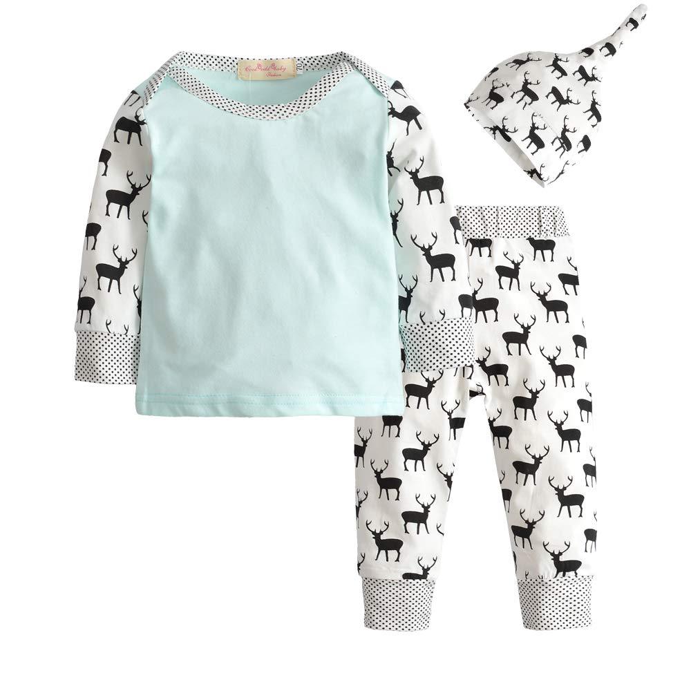 3-piece Stylish Print Tee & Pants & Hat Set, zoerea.com