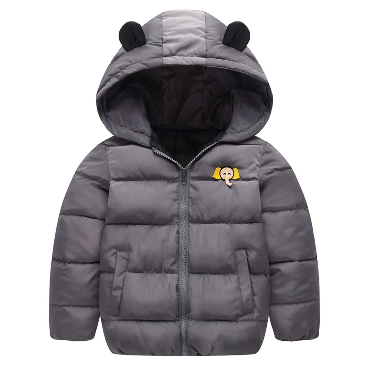 Warm Elephant Decor Long-sleeve Hooded Coat, zoerea.com