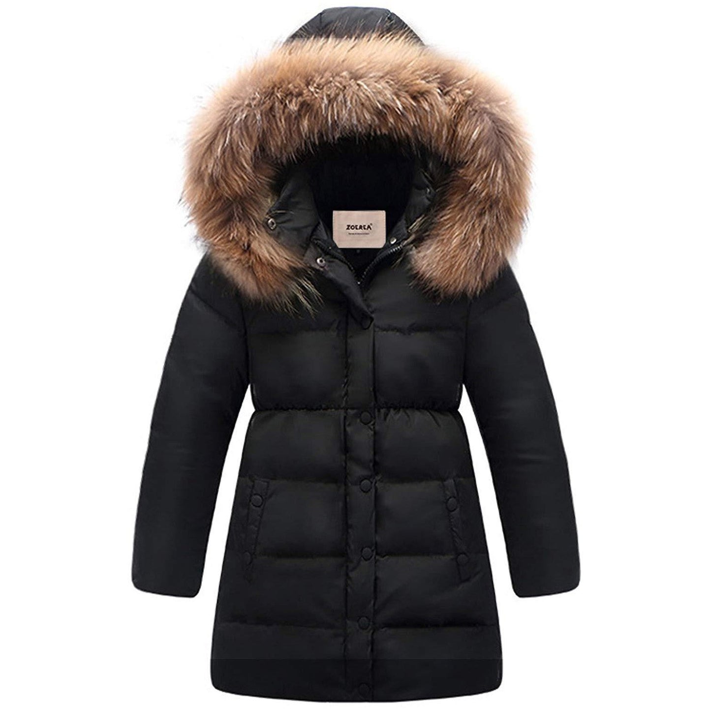 Winter Thickening Button Decor Waterproof Hoodie, zoerea.com