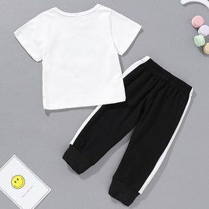 Baby Boys' Casual Letter Print Short Sleeve Regular Clothing Set, zoerea.com