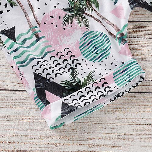 Letter Print Short-sleeve Tee And Floral Shorts Set, zoerea.com