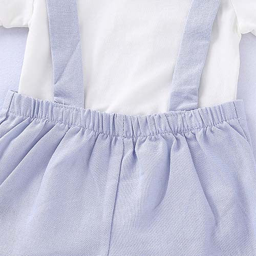 2-piece Solid Gentleman Romper And Shorts Set, zoerea.com