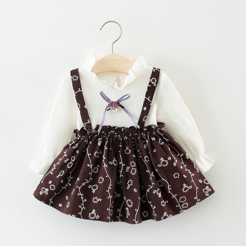 Lovely Floral Print Faux-two Dress, zoerea.com
