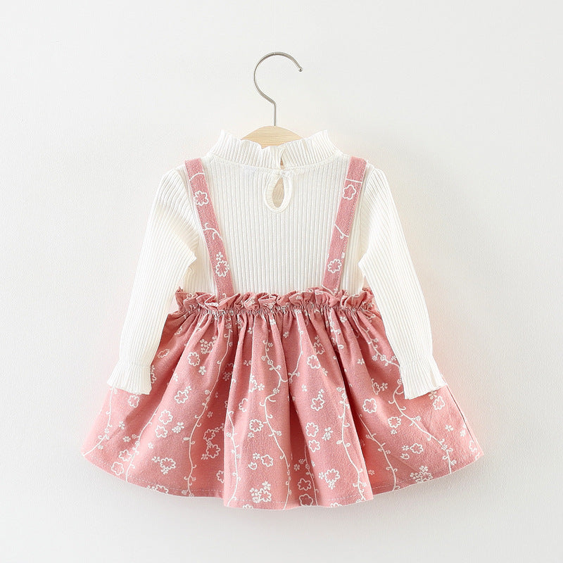 Lovely Floral Print Faux-two Dress, zoerea.com