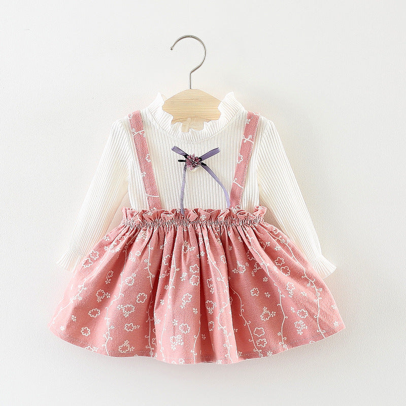 Lovely Floral Print Faux-two Dress, zoerea.com