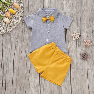 Baby Boys' Casual / Active Daily / Going out Solid Colored Short Sleeve Regular Cotton Clothing Set, zoerea.com
