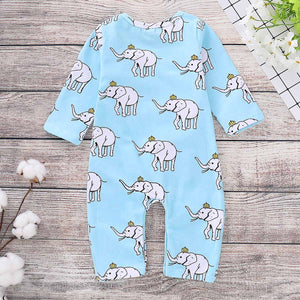 Fashionable Elephant Printed Long-sleeve Jumpsuit, zoerea.com