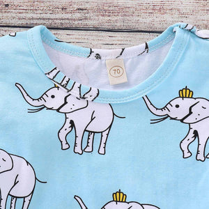 Fashionable Elephant Printed Long-sleeve Jumpsuit, zoerea.com