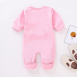 Baby Girls' Basic Print Long Sleeve Cotton Overall & Jumpsuit, zoerea.com