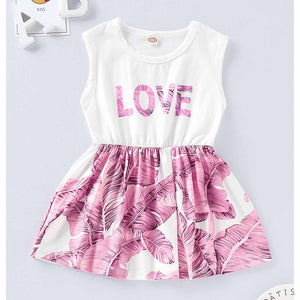 Letter Print And Feather Pattern Splice Dress, zoerea.com