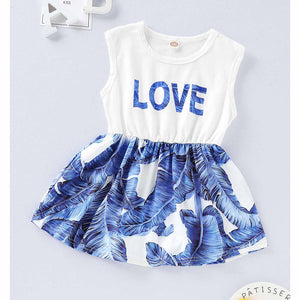 Letter Print And Feather Pattern Splice Dress, zoerea.com