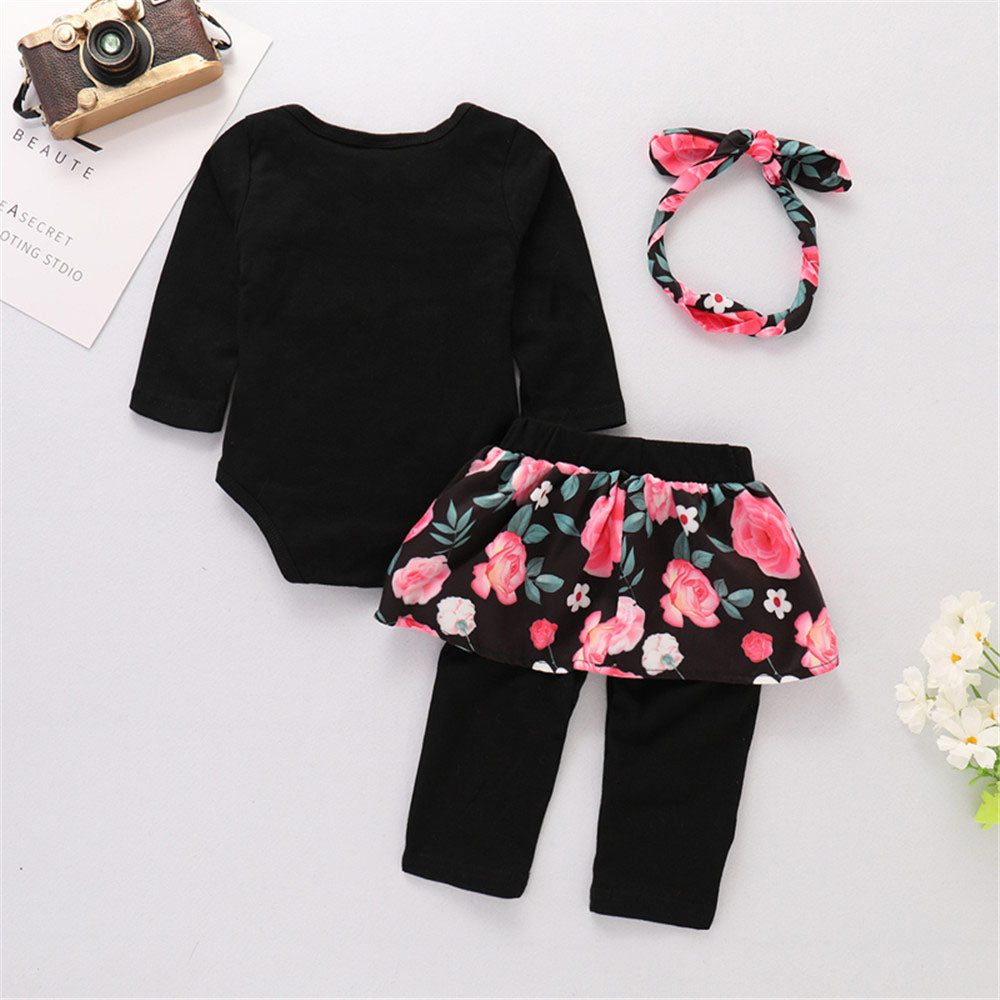 3-piece WILD ONE Print Bodysuit, Faux-two Culottes And Headband, zoerea.com