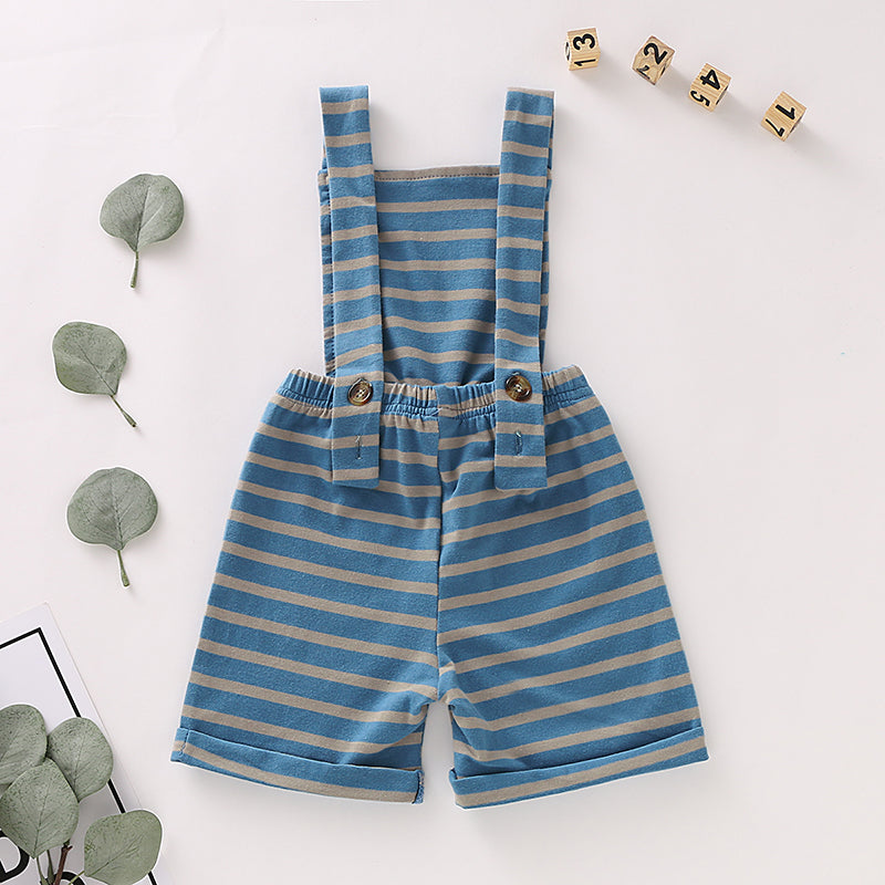 Baby Girls' Basic Striped Bow / Print Sleeveless Overall & Jumpsuit, zoerea.com