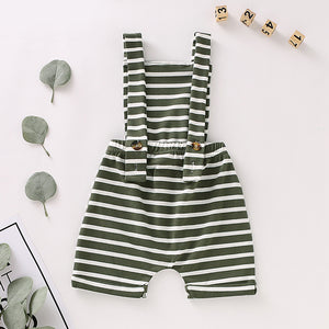 Baby Girls' Basic Striped Bow / Print Sleeveless Overall & Jumpsuit, zoerea.com