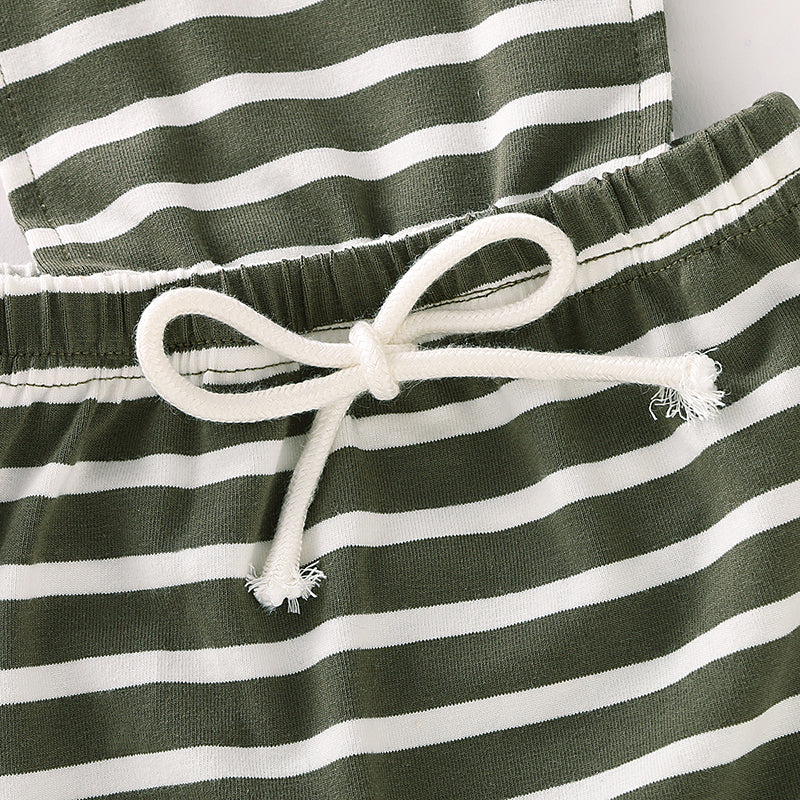 Baby Girls' Basic Striped Bow / Print Sleeveless Overall & Jumpsuit, zoerea.com