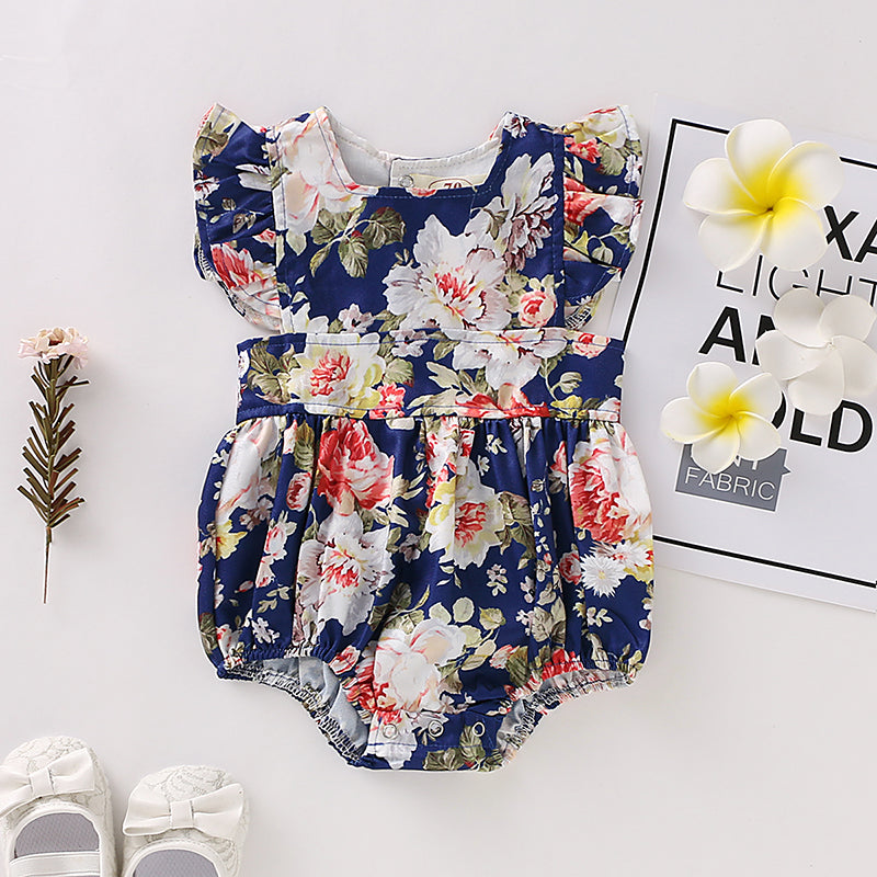 Baby Girls' Basic Daily / Holiday Floral Printing Sleeveless Bodysuit, zoerea.com