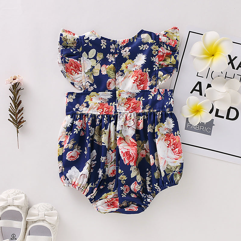 Baby Girls' Basic Daily / Holiday Floral Printing Sleeveless Bodysuit, zoerea.com