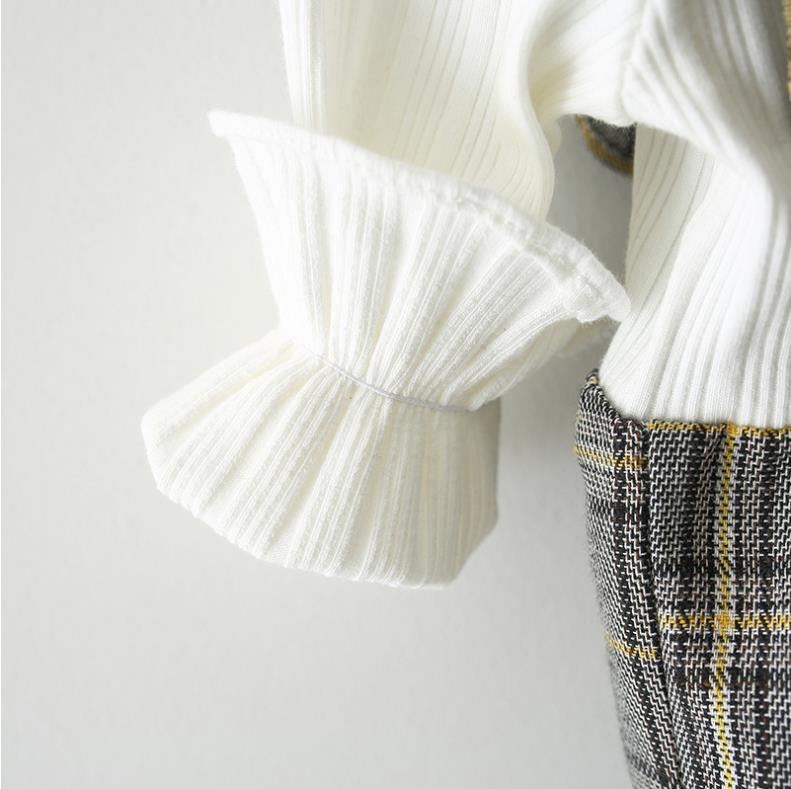 Pretty Faux-two Ruffled Plaid Dress, zoerea.com