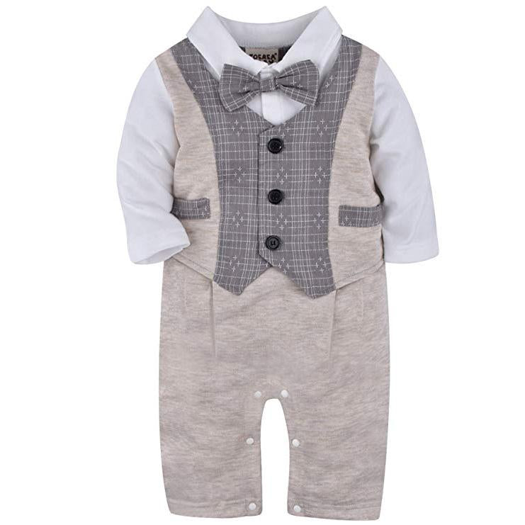 Faux-two Button Decor Polo Jumpsuit, zoerea.com