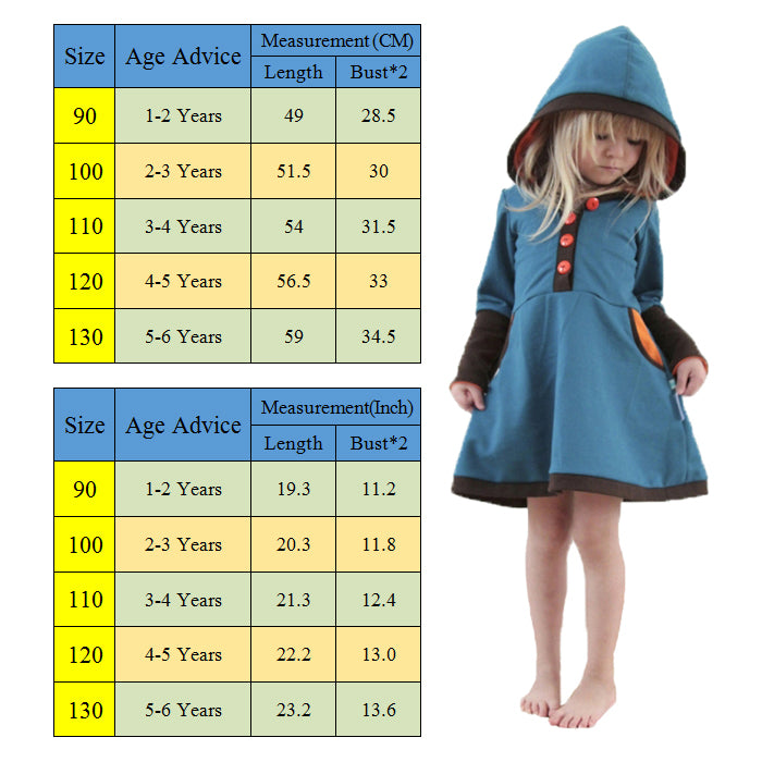 Kids Baby Girls Hooded Clothes Long Sleeve Princess Party Tutu Dress, zoerea.com