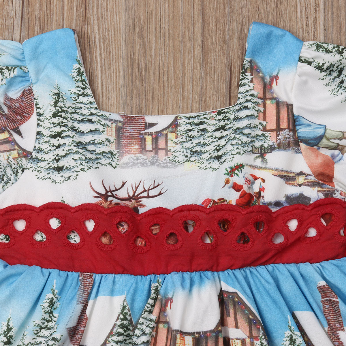 Toddler Kid Baby Girl Christmas XMAS Flared Party Santa Swing Dress, zoerea.com