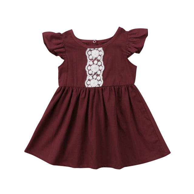 Toddler Kid Baby Girls Short Sleeve Lace Party Pageant Tutu Dress, zoerea.com