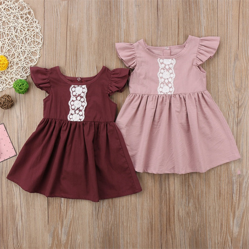 Toddler Kid Baby Girls Short Sleeve Lace Party Pageant Tutu Dress, zoerea.com