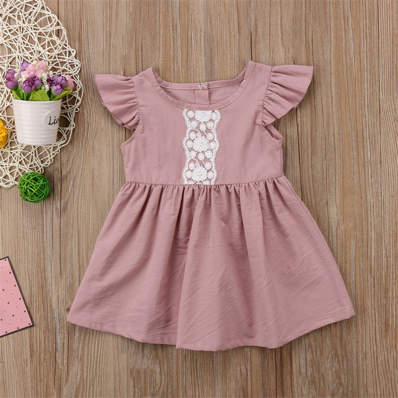 Toddler Kid Baby Girls Short Sleeve Lace Party Pageant Tutu Dress, zoerea.com