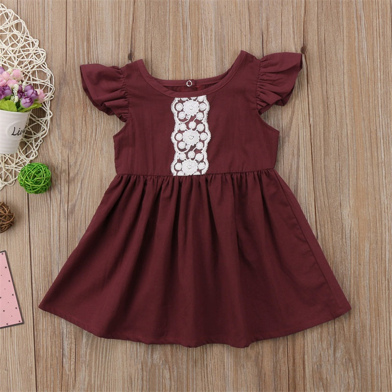 Toddler Kid Baby Girls Short Sleeve Lace Party Pageant Tutu Dress, zoerea.com