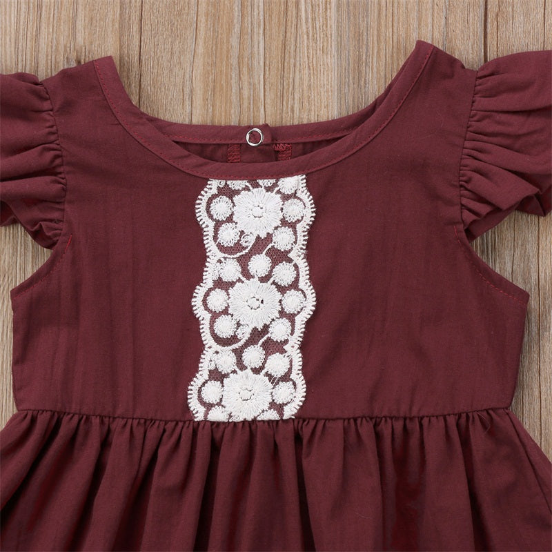 Toddler Kid Baby Girls Short Sleeve Lace Party Pageant Tutu Dress, zoerea.com