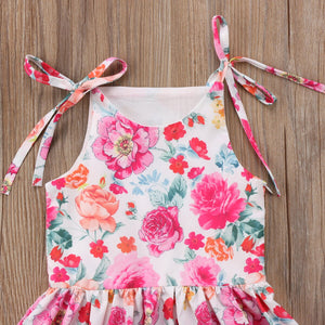 Kid Baby Girl Floral Princess Strap Sundress Summer Casual Dress, zoerea.com