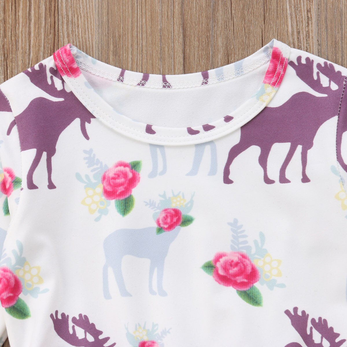 XMAS Toddler Kids Baby Girl Party Deer Long Sleeve Tutu Tulle Dress, zoerea.com