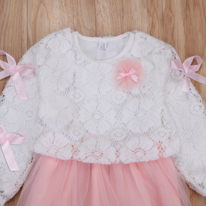 Kids Baby Girls Lace Flower Pageant Wedding Party Princess Tutu Dress, zoerea.com
