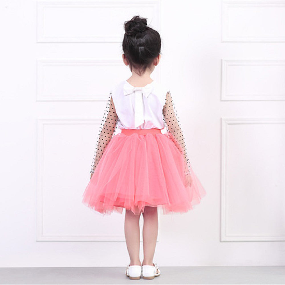 Cute Toddler Baby Girl Long Sleeve Top+Lace Party Outfit Set Bowknot, zoerea.com