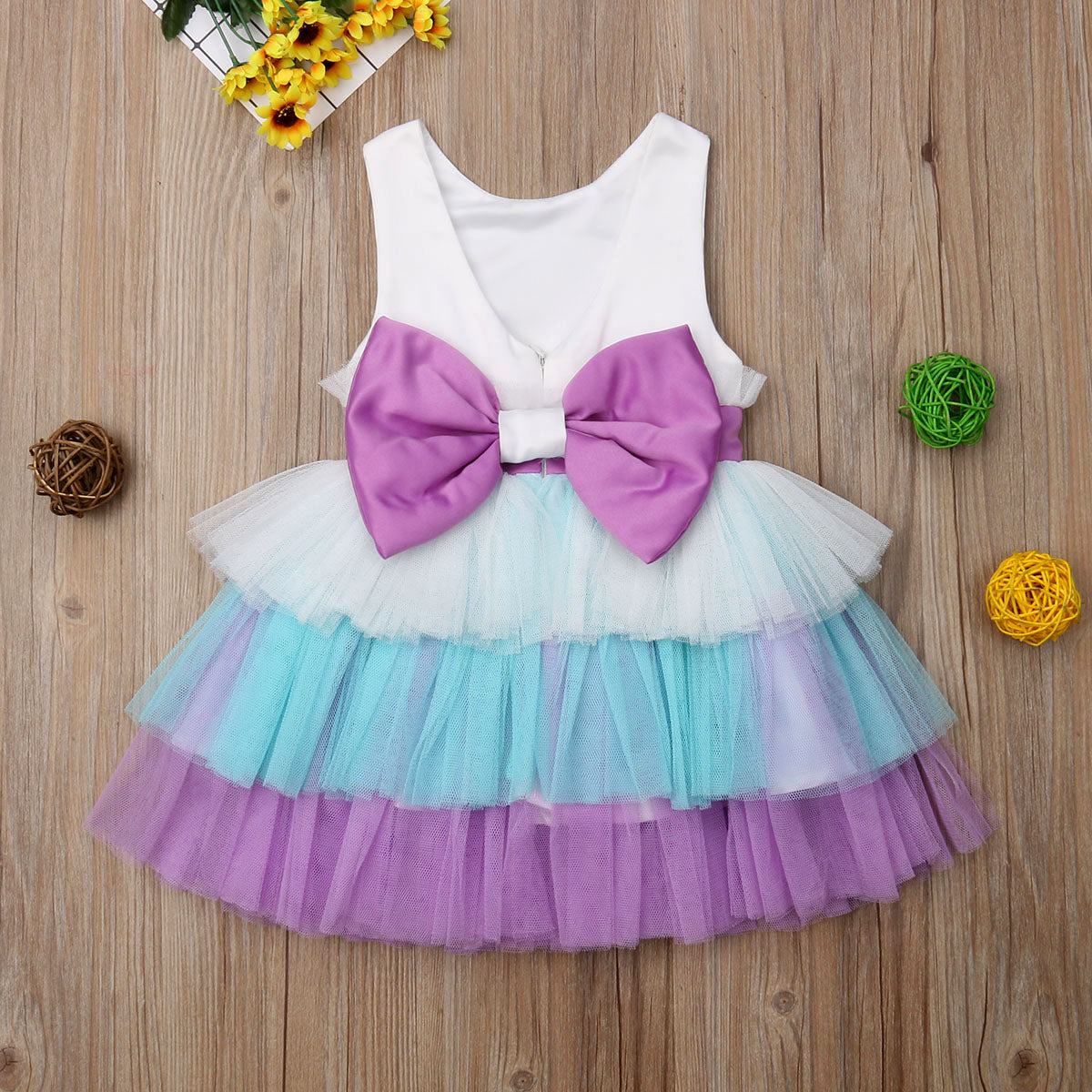 Kids Girl Flower Princess Formal Pageant Holiday Wedding Bridesmaid Dress, zoerea.com